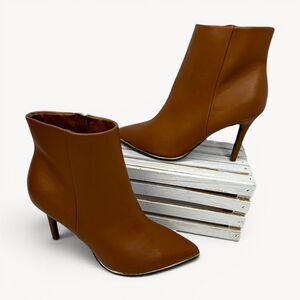 Marc Fisher Dalla Tan Stiletto Ankle Boots Womens Size 6.5M Pointed Toe Booties